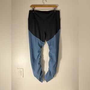 ZYIA Active Storm Parallel Luxe Leggings Ruched Two Tone Pull On Yoga Size 14-16